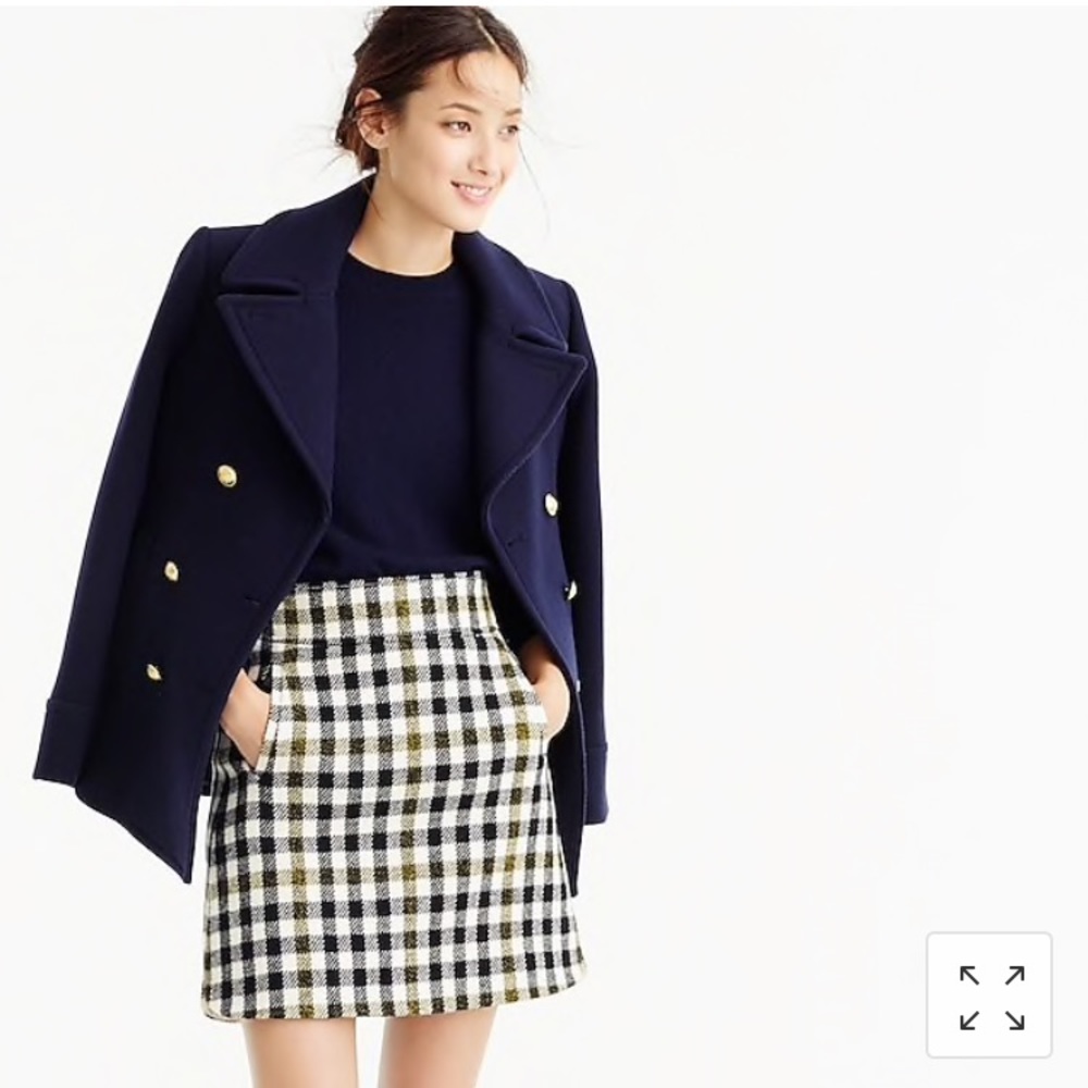 Jcrew wool mini skirt in oxford check